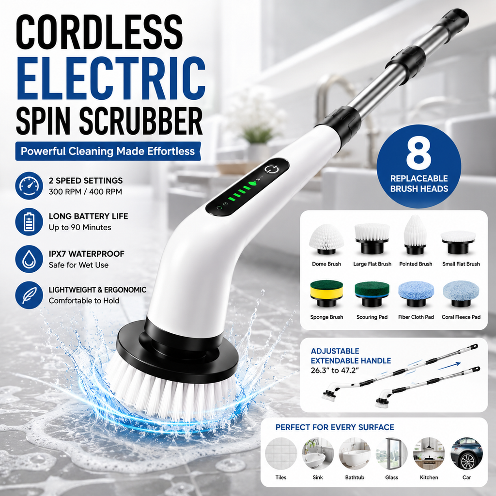 Cordless Electric Spin Scrubber